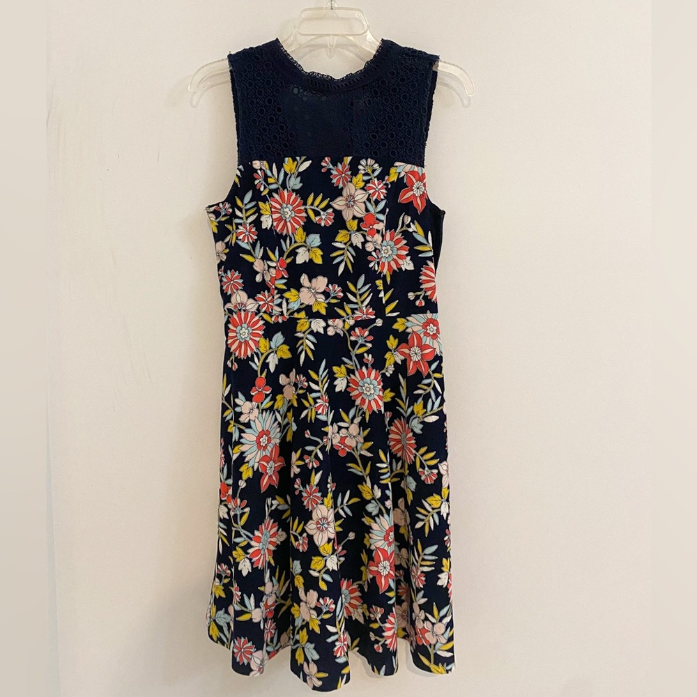 Anthropologie Floral and Navy Women’s Dress